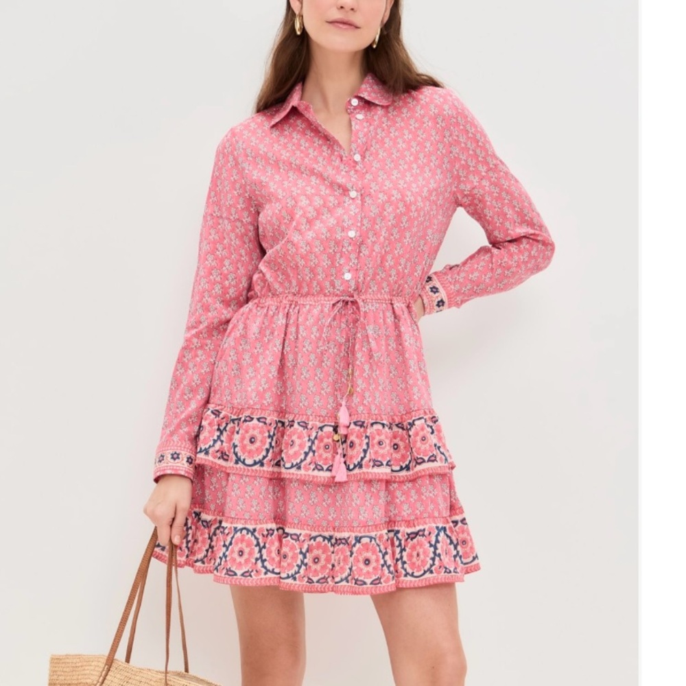 Bell by Alicia Bell Blake long sleeve shirt dress (blue/multi) - Picture 3 of 11